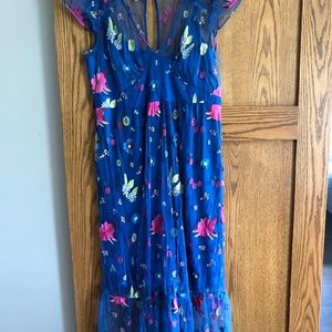 Anthropologie Tracy Reese Floral Embroidered Midi